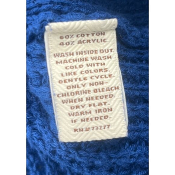 Sonoma Life+Style Womens 3X Sweater Blue Cotton/Acrylic Waffle Knit - Picture 4 of 5